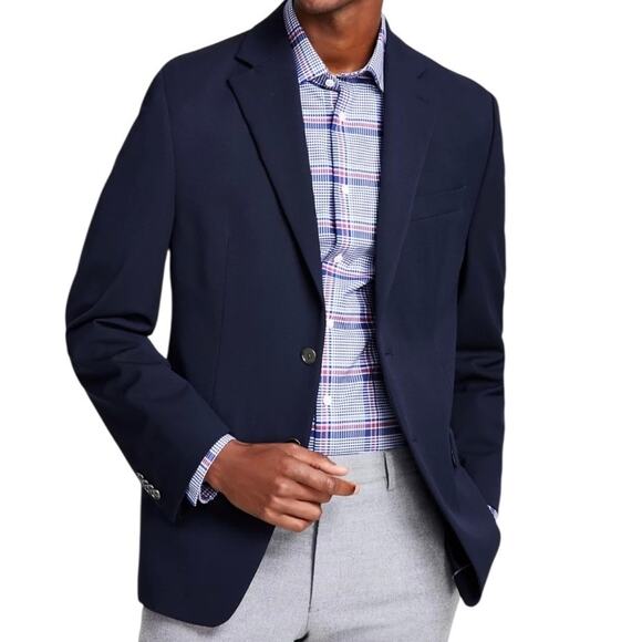 Michael Kors Men’s Modern Fit Sports Coat Blazer Navy Blue Size 46 R - Picture 1 of 4